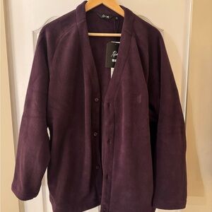 Uniqlo Men's Deep Purple Needles limited fleece cardigan